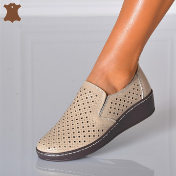Pantofi Dama Piele Naturala Ilona Bej
