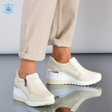 Pantofi Dama Piele Naturala Zamora Bej- Need 4 Shoes