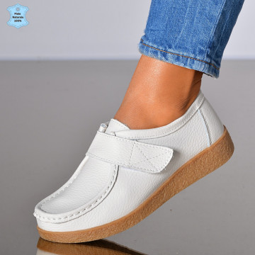 Pantofi Dama Piele Naturala Zora 4 Albi