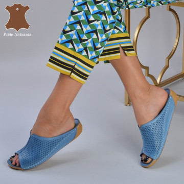 Papuci medicinali Piele Naturala Hulk Blue - Need 4 Shoes
