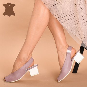 Sandale Cu Toc Piele Danira Mov- Need 4 Shoes