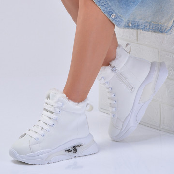 Cizme Imblanite Zian Albe - Need 4 Shoes