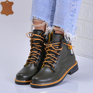 Ghete Dama Piele Naturala Marika Kaki-Need 4 Shoes