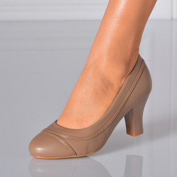 Pantofi Cu Toc Dama Gina Kaki
