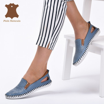 Pantofi Dama Piele Naturala Cauani Baby Blue- Need 4 Shoes