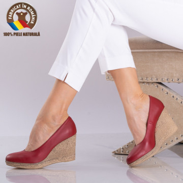 Pantofi Dama Piele Naturala Ceres Grena - Need 4 Shoes
