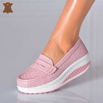 Pantofi Dama Piele Naturala Zena 7 Roz