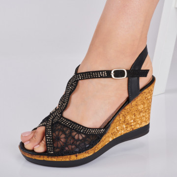 Sandale Cu Platforma Taisia Negre- Need 4 Shoes