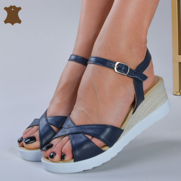 Sandale Piele Naturala Clio Navy