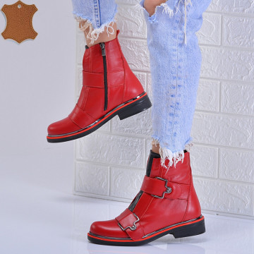 Ghete Dama Piele Naturala Marbel Rosi - Need 4 Shoes
