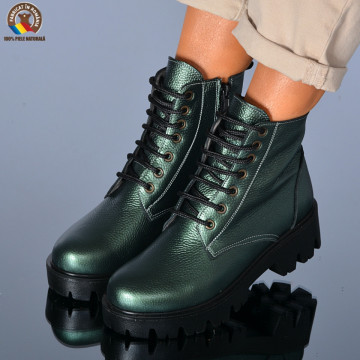 Ghete Dama Piele Naturala Maryn Verzi- Need 4 Shoes