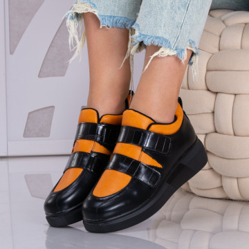 Pantofi Casual Dama Flores Negru/Galben - Need 4 Shoes