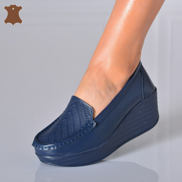 Pantofi Dama Piele Naturala Arien Navy