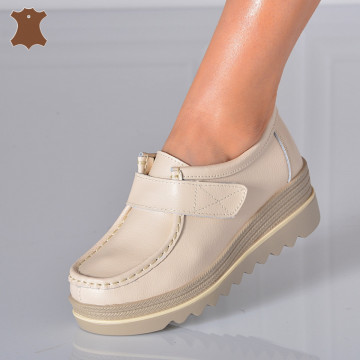 Pantofi Dama Piele Naturala Corso 5 Bej