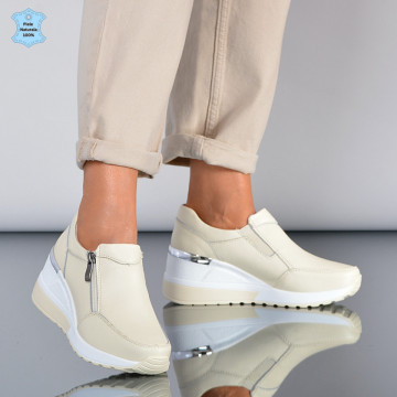 Pantofi Dama Piele Naturala Zamora Bej- Need 4 Shoes
