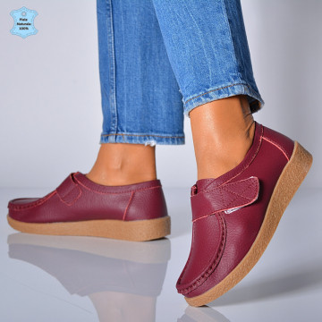 Pantofi Dama Piele Naturala Zora 4 Bordo