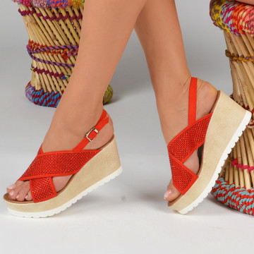 Sandale cu platforma Yuki Red