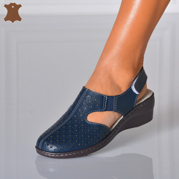 Sandale Dama Piele Naturala Mabel Navy