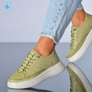 Adidasi Dama Piele Naturala Netina Olive- Need 4 Shoes