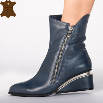 Botine Piele Naturala Ares Navy
