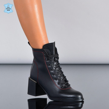 Botine Piele Naturala Noella Negre- Need 4 Shoes