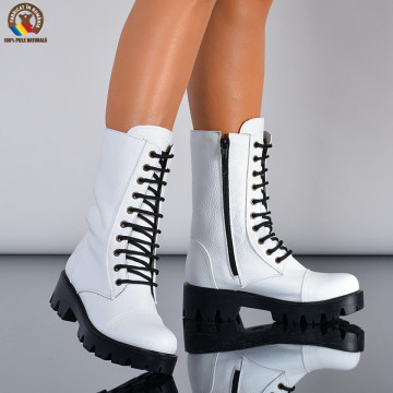 Cizme Dama Piele Naturala Maryn 2 Albe- Need 4 Shoes