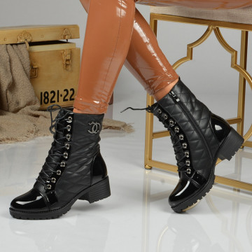Ghete Dama Imblanite Miruna Negre - Need 4 Shoes