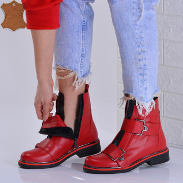 Ghete Dama Piele Naturala Marbel Rosi - Need 4 Shoes