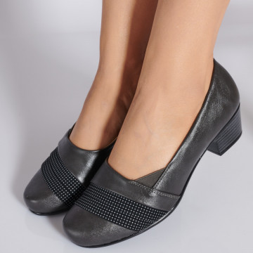 Pantofi Cu Toc Dama Abigail Gri