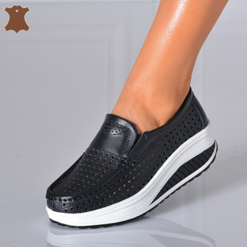 Pantofi Dama Piele Naturala Jet Negri