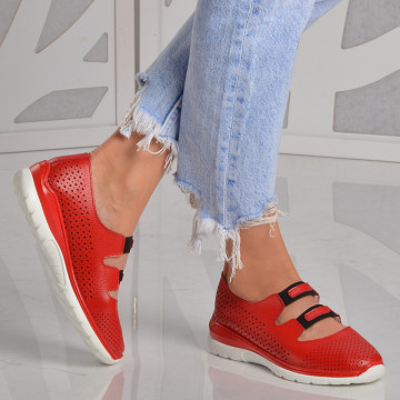 Pantofi Dama Piele Naturala Rimini Red