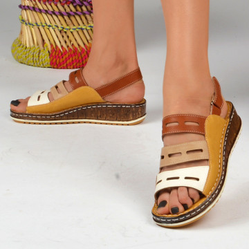 Sandale cu platforma Tiki Yellow - Need 4 Shoes