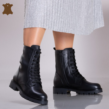 Ghete Dama Piele Naturala Marvel Negre - Need 4 Shoes