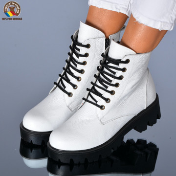 Ghete Dama Piele Naturala Maryn Albe- Need 4 Shoes