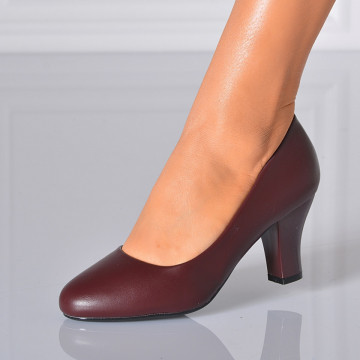 Pantofi Cu Toc Dama Floria Bordo
