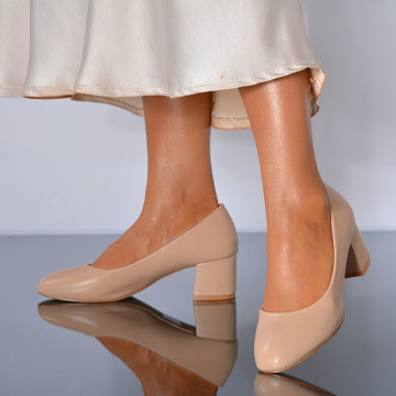 Pantofi Cu Toc Dama Klara 3 Bej