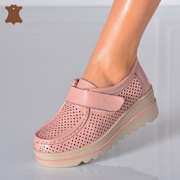 Pantofi Dama Piele Naturala Corso 6 Roz