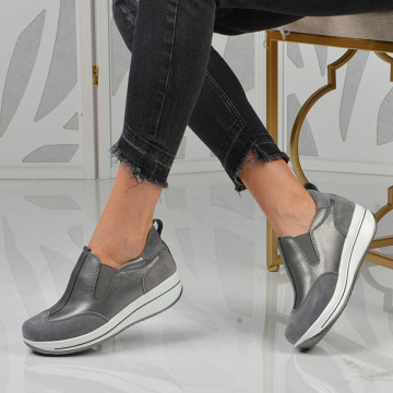 Pantofi Dama Piele Naturala Daria Gri - Need 4 Shoes