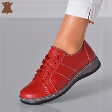Pantofi Dama Piele Naturala Jesica Rosii
