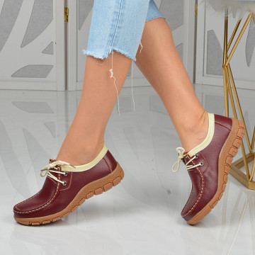 Pantofi Dama Piele Naturala Oby 4 Burgundy