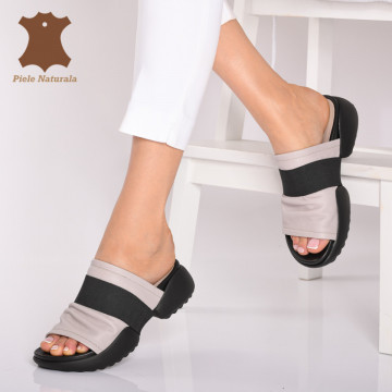Papuci Dama Piele Naturala Ramon Gri- Need 4 Shoes