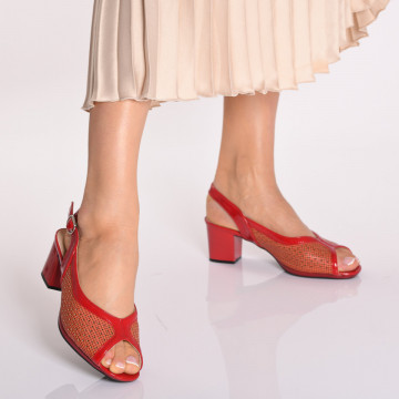 Sandale Dama Cu Toc Ildiko Rosii- Need 4 Shoes