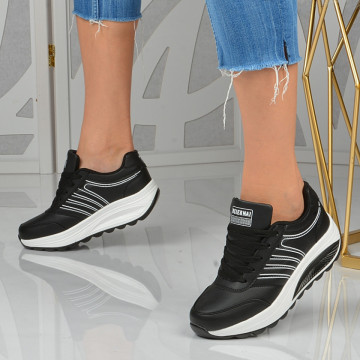 Adidasi dama Hana Negru-Alb - Need 4 Shoes