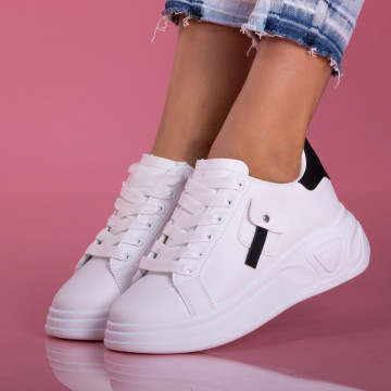 Adidasi dama Marlo Alb/Negru - Need 4 Shoes