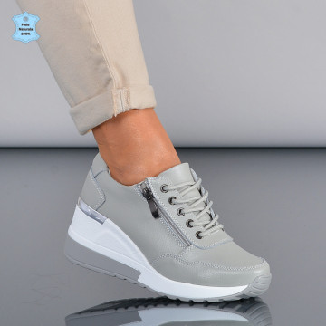 Adidasi Dama Piele Naturala Anaida Gri- Need 4 Shoes