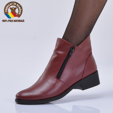 Ghete Dama Piele Naturala Bety 2 Bordo - Need 4 Shoes