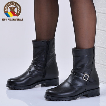 Ghete Dama Piele Naturala Opal Negre - Need 4 Shoes