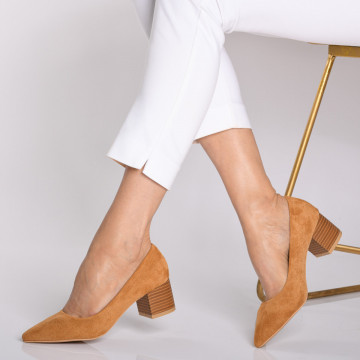 Pantofi Cu Toc Dama Edison Camel- Need 4 Shoes