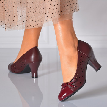 Pantofi Cu Toc Dama Roxett Bordo