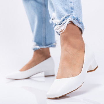 Pantofi Cu Toc Dama Savin Albi- Need 4 Shoes